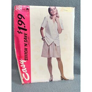 Stitch N Save By McCalls Shirt Skirt Short Pattern 6491 Easy Size 10-16
